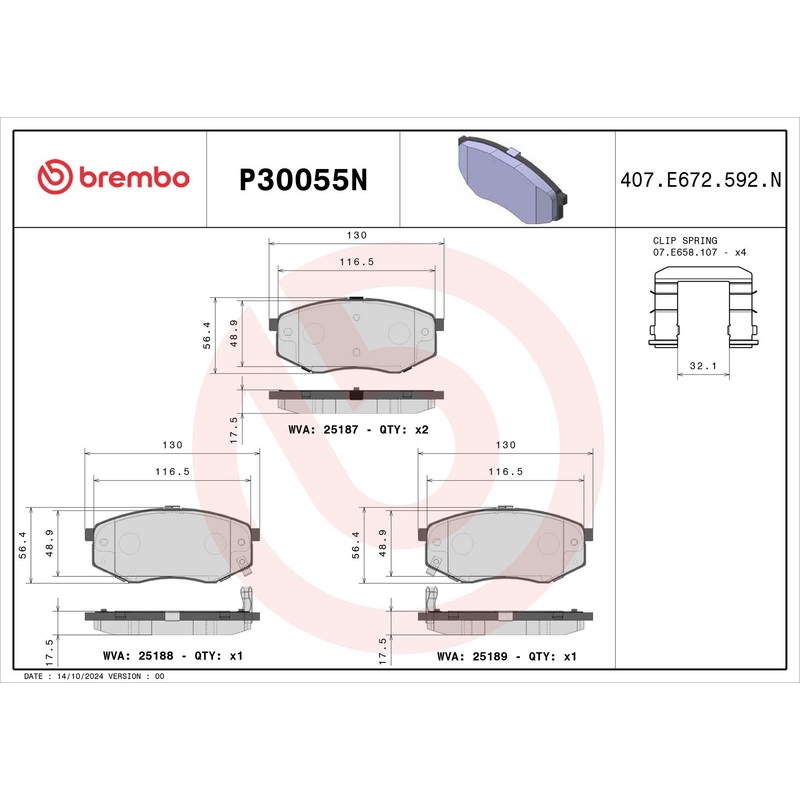PRIME Ceramic Front Disc Brake Pad Set – P30055N