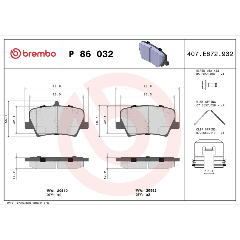 PRIME Low-Met Rear Disc Brake Pad Set – P86032