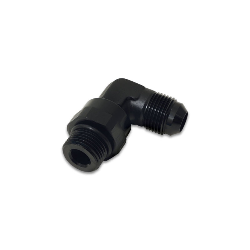 Vibrant -8AN Male Flare to Male -10 ORB Swivel 90 Degree Adapter – Anodized Black