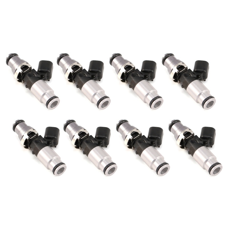Injector Dynamics – 1050cc Injectors 60mm Length 14mm Grey Adaptor Top – Blue Bottom Adap (Set of 8)