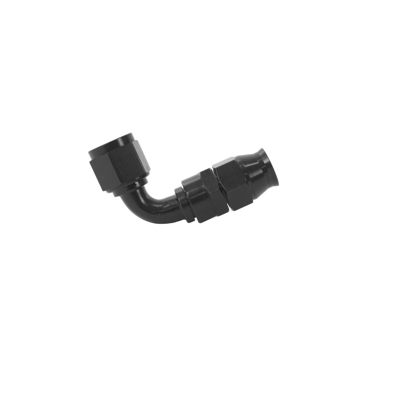 Aeromotive PTFE Hose End – AN-08 – 90 Deg – Black Anodized