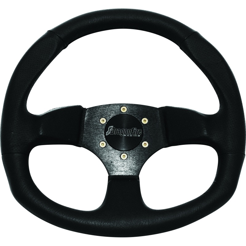 DragonFire Racing Steering Wheels – D-Shaped- Vinyl- Black- 0in offset