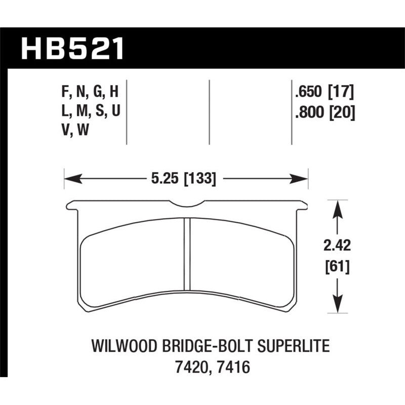 Hawk ER-1 Endurance Racing Brake Pads for Wilwood Motorsport Calipers