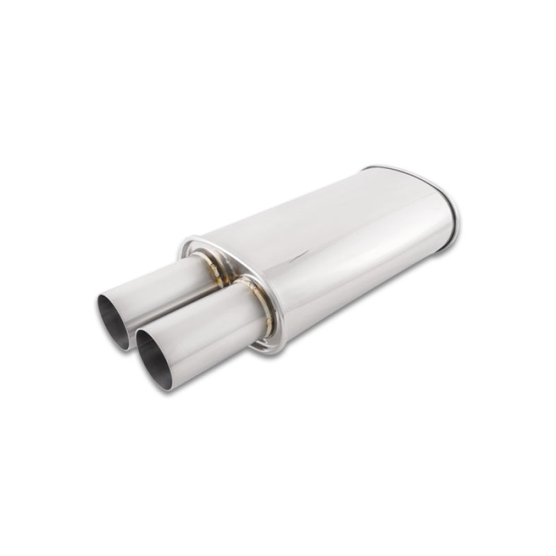 Vibrant Streetpower Oval Muffler w/3.00in Round Straight Cut Tip (3.00in Inlet)