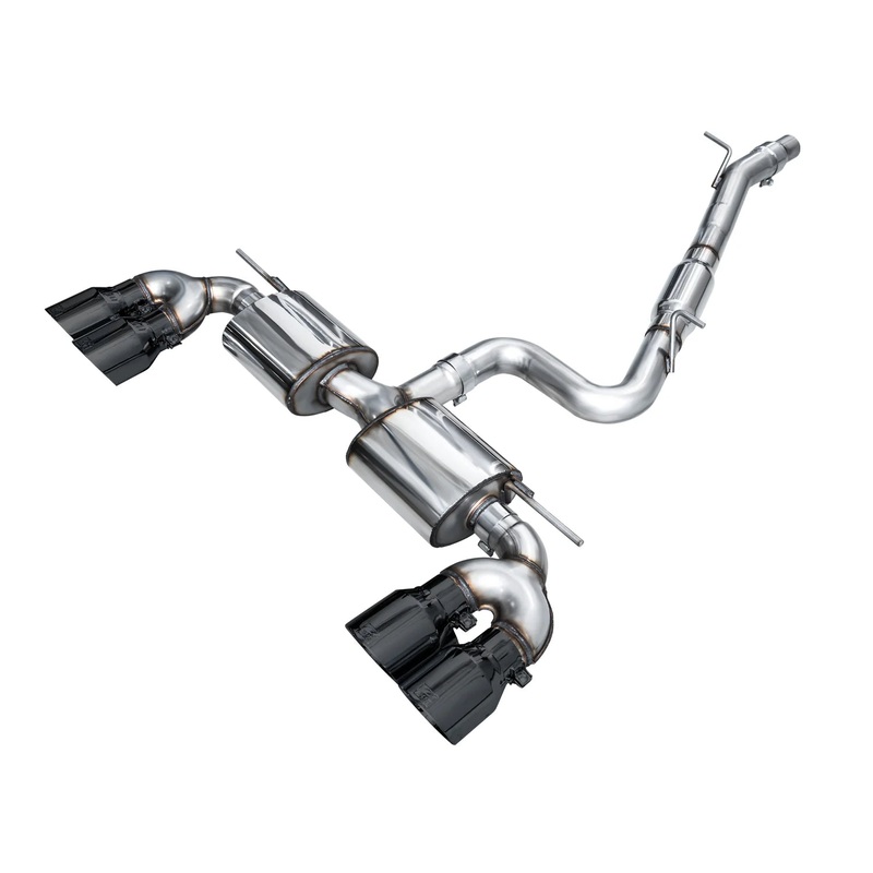 AWE MK8 Volkswagen Golf R 3in Touring Edition Quad Exhaust – Diamond Black Tips