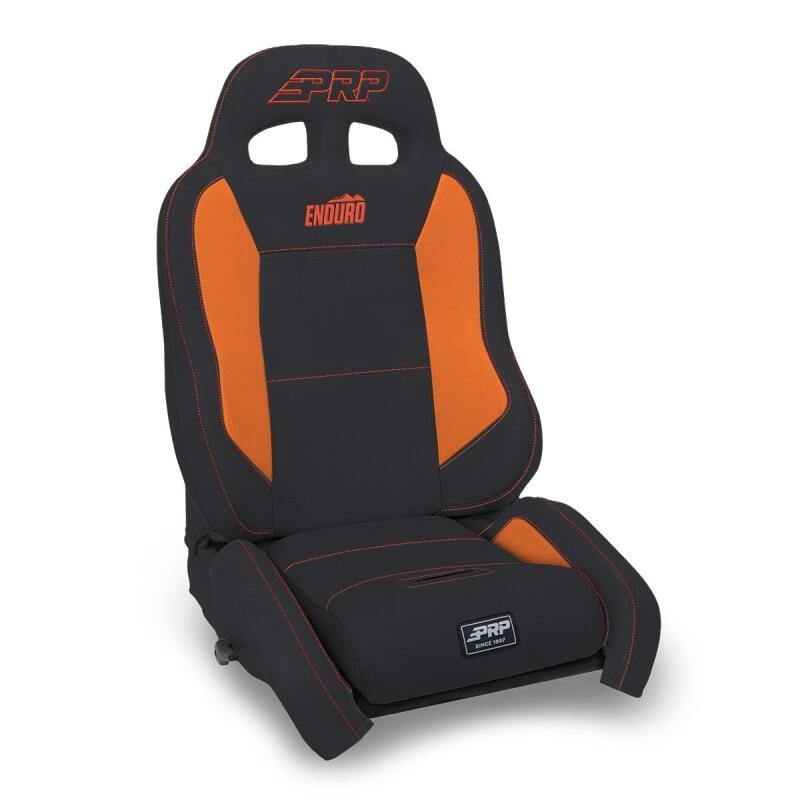 PRP EnduroCrawl Reclining Suspension Seat – Black/Orange Vinyl – Passenger