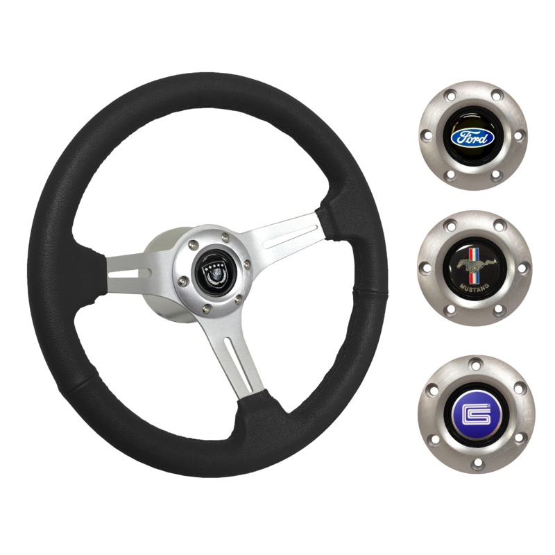 1968-78 Ford Mustang Steering Wheel Kit | Black Leather