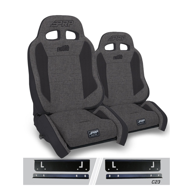 PRP 97-02 Jeep Wrangler TJ Enduro Elite Suspension Seat Crawl Edition – Gray (Pair)