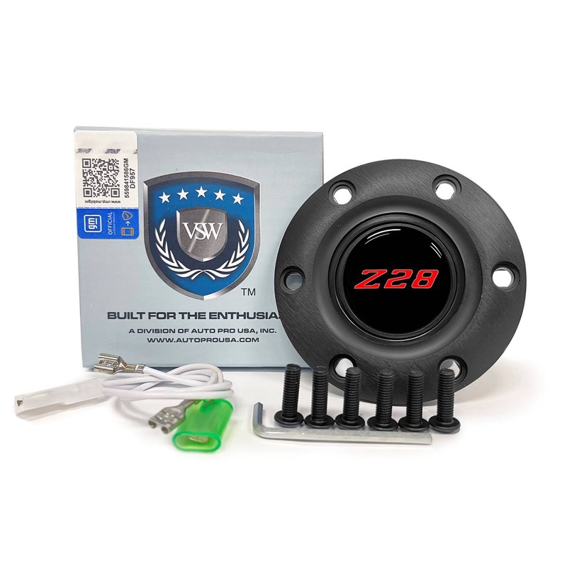 VSW S6 | Red Camaro Z28 Emblem | Black Horn Button | STE1072BLK