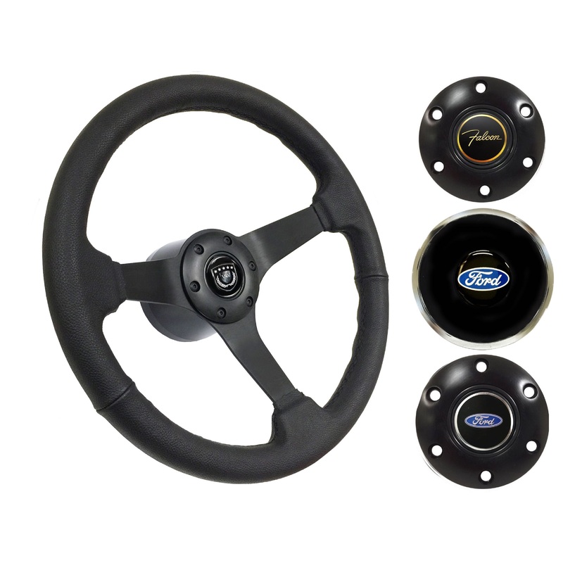 1963-64 Ford Falcon Steering Wheel Kit | Black Leather | ST3160BLK