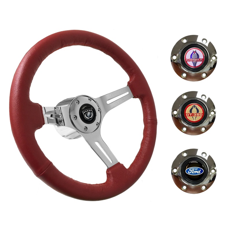 1964.5 Ford Mustang Steering Wheel Kit | Red Leather