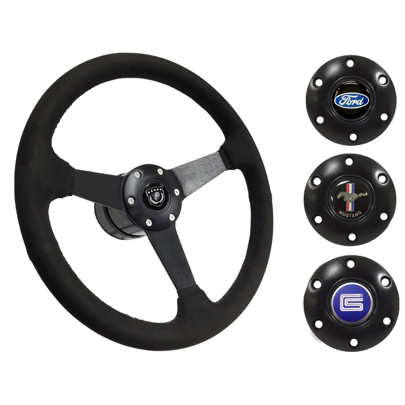 1965-67 Ford Mustang Steering Wheel Kit | Black Ultralux Suede