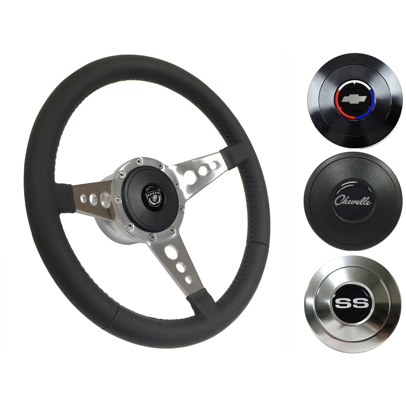 1967-68 Chevelle Steering Wheel Kit | Black Leather | ST3056