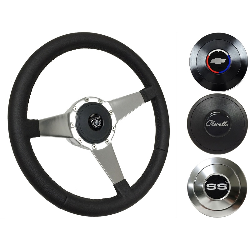 1967-68 Chevelle Steering Wheel Kit | Black Leather | ST3087