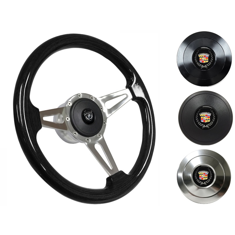 1969-89 Cadillac Telescopic Steering Wheel Kit | Black Ash Wood | ST3077