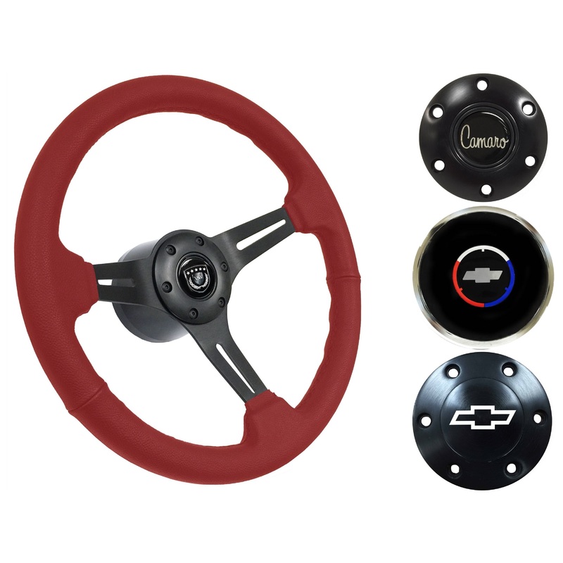 1969-89 Camaro Steering Wheel Kit | Red Leather | ST3060RED