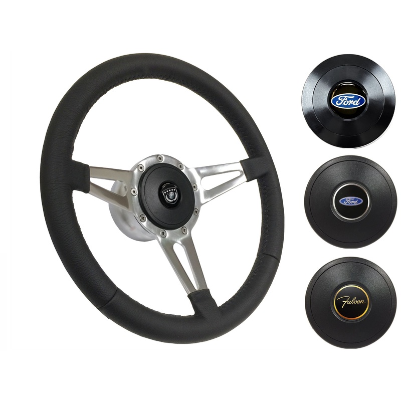 1970 Ford Falcon Steering Wheel Kit | Black Leather | ST3059