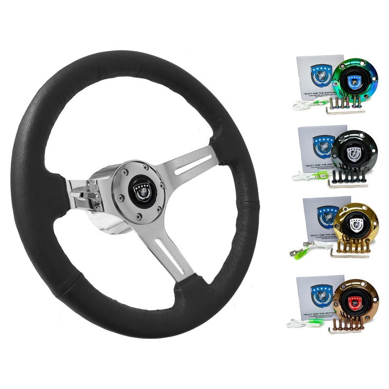 1985-88 BMW 528e Steering Wheel Kit | Black Leather | ST3012BLK