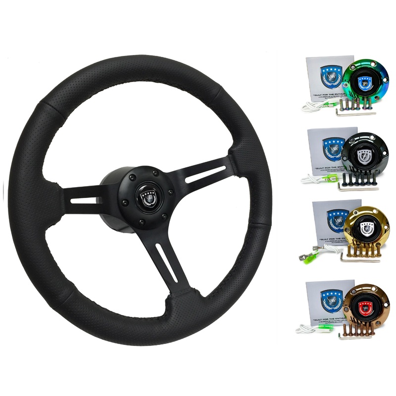 1987 BMW 6 Series Steering Wheel Kit | Perforated Black Leather | ST3586BLK
