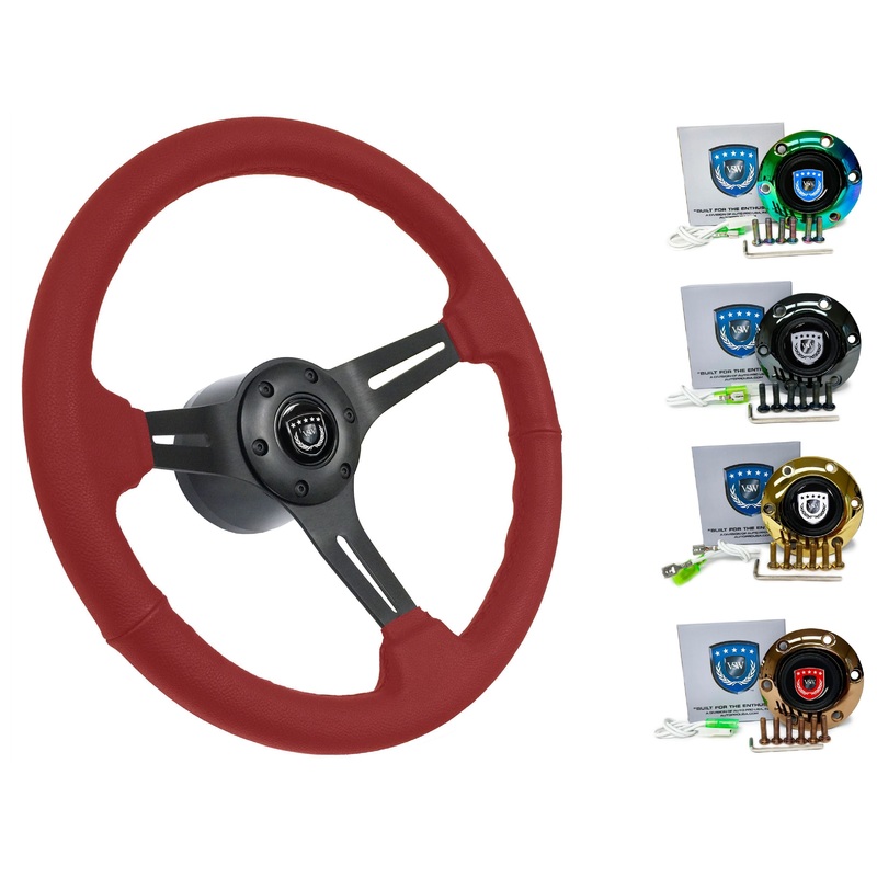 1988-97 Nissan Pickup Truck Steering Wheel Kit | Red Leather | ST3060RED