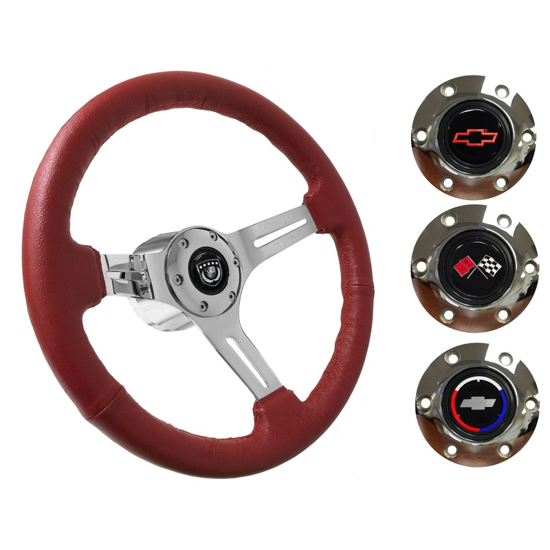 1990-2005 Corvette Steering Wheel Kit | Red Leather | ST3012RED