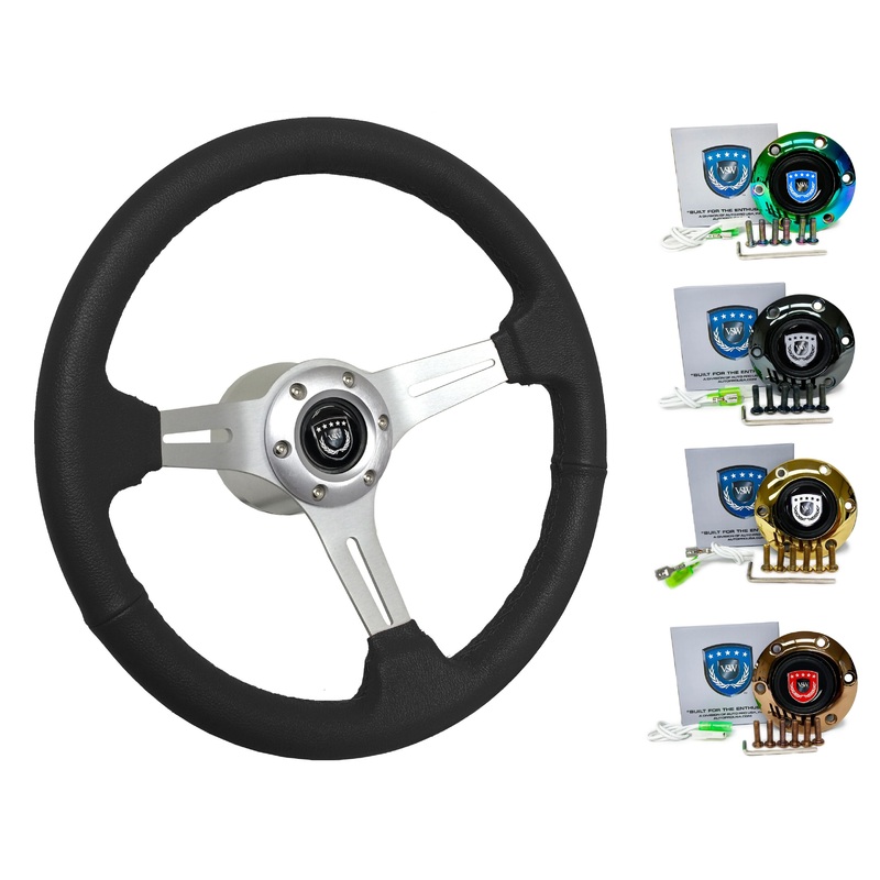 1990+ Nissan 200SX Steering Wheel Kit | Black Leather | ST3014BLK