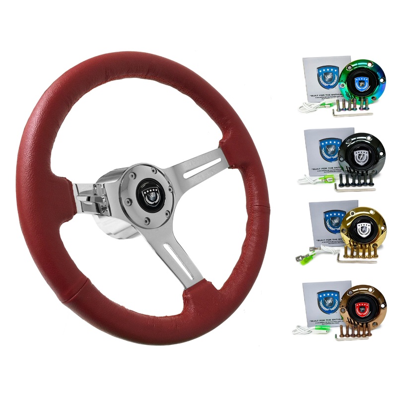 1991-96 Nissan Sentra Steering Wheel Kit | Red Leather | ST3012RED