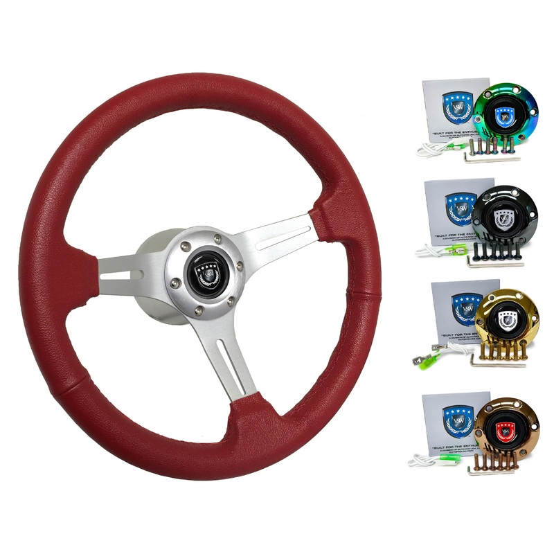 1991-96 Nissan Sentra Steering Wheel Kit | Red Leather | ST3014RED