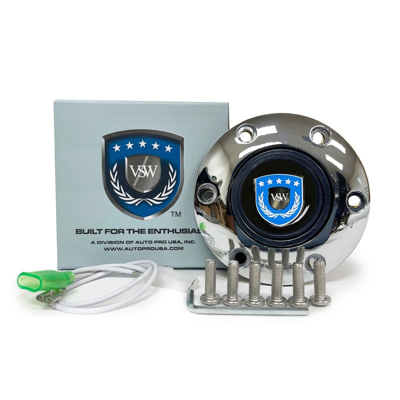 VSW S6 | Blue VSW Emblem | Chrome Horn Button | STEVSWBLU-CHR
