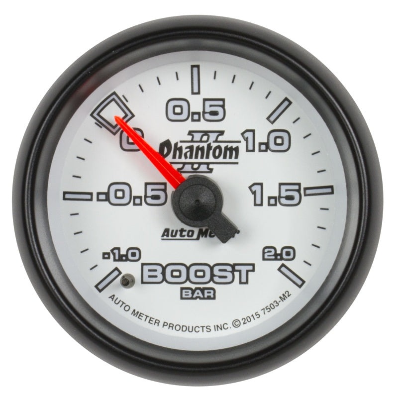 Autometer Phantom II Gauge Vac/Boost 2 1/16in -1 – +2 Bar Mechanical Phantom II