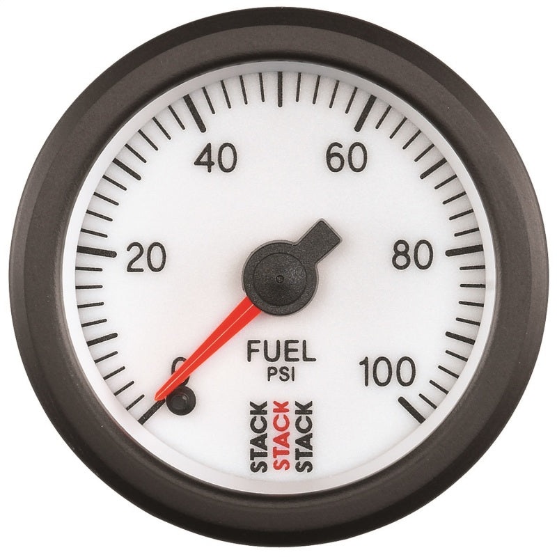 Autometer Stack 52mm 0-100 PSI 1/8in NPTF Male Pro Stepper Motor Fuel Pressure Gauge – White