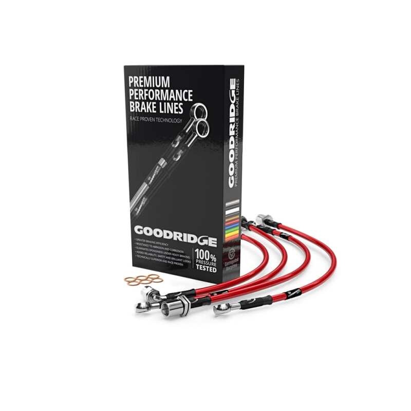Goodridge 10-12 Audi S4 Stainless Steel Brake Lines – Red