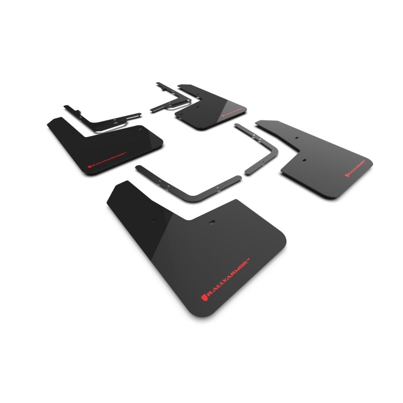 Rally Armor 21-25 Ford F-150 Raptor Gen 3 Black UR Mud Flap w/Red Logo