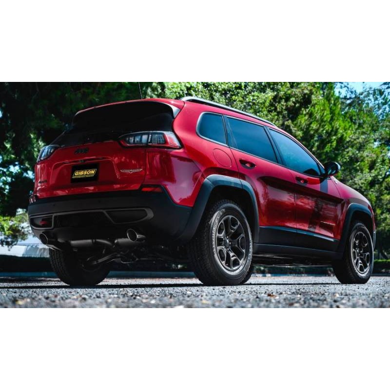 Gibson 14-20 Jeep Cherokee 3.2L 2.5in/2.25in Cat-Back Dual Split Exhaust – Stainless