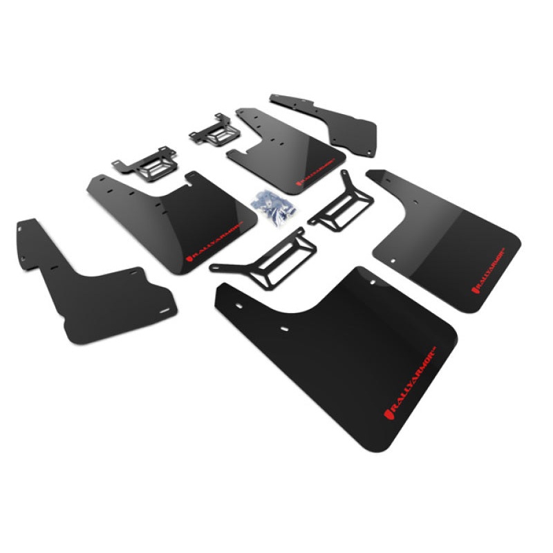 Rally Armor 12-24 Toyota 4Runner Black UR Mud Flap w/Red Logo