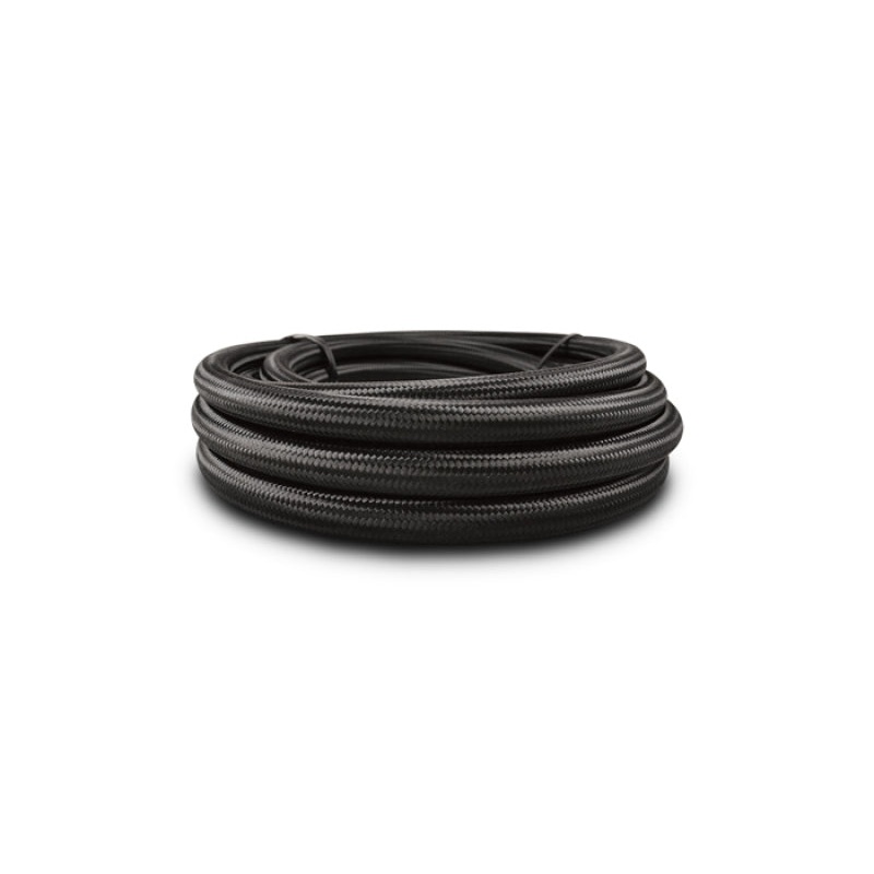 Vibrant -8 AN Black Nylon Braided Flex Hose w/ PTFE liner (10FT long)