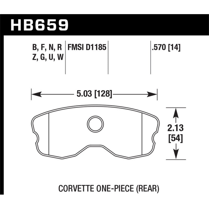 Hawk 06-13 Chevrolet Corvette Z06 DTC-30 Race Rear Brake Pads (One Piece)