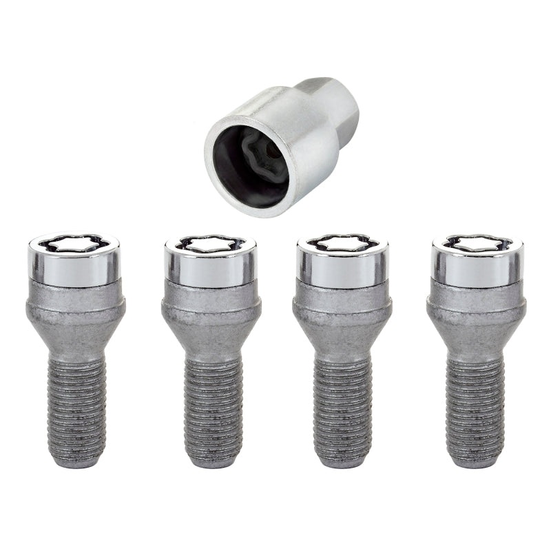 McGard Wheel Lock Bolt Set – 4pk. (Cone Seat) M14X1.25 / 17mm Hex / 27.3mm Shank Length – Chrome