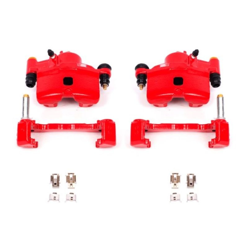 Power Stop 90-00 Honda Civic Front Red Calipers w/Brackets – Pair