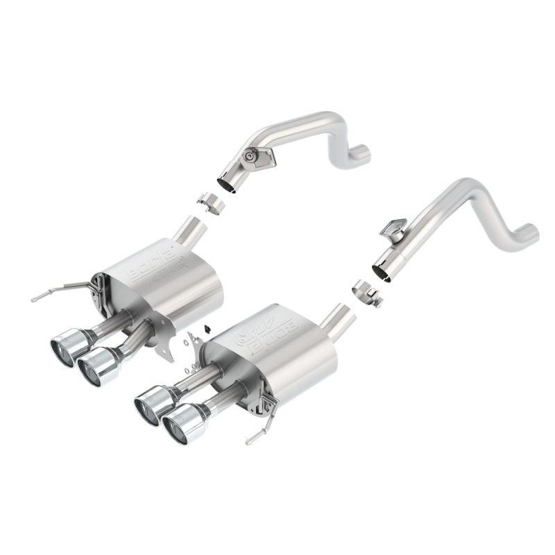 Borla 14-19 Chevy Corvette C7 w/o AFM w/o NPP Atak Rear Section Exhaust Quad Rd RL Tips