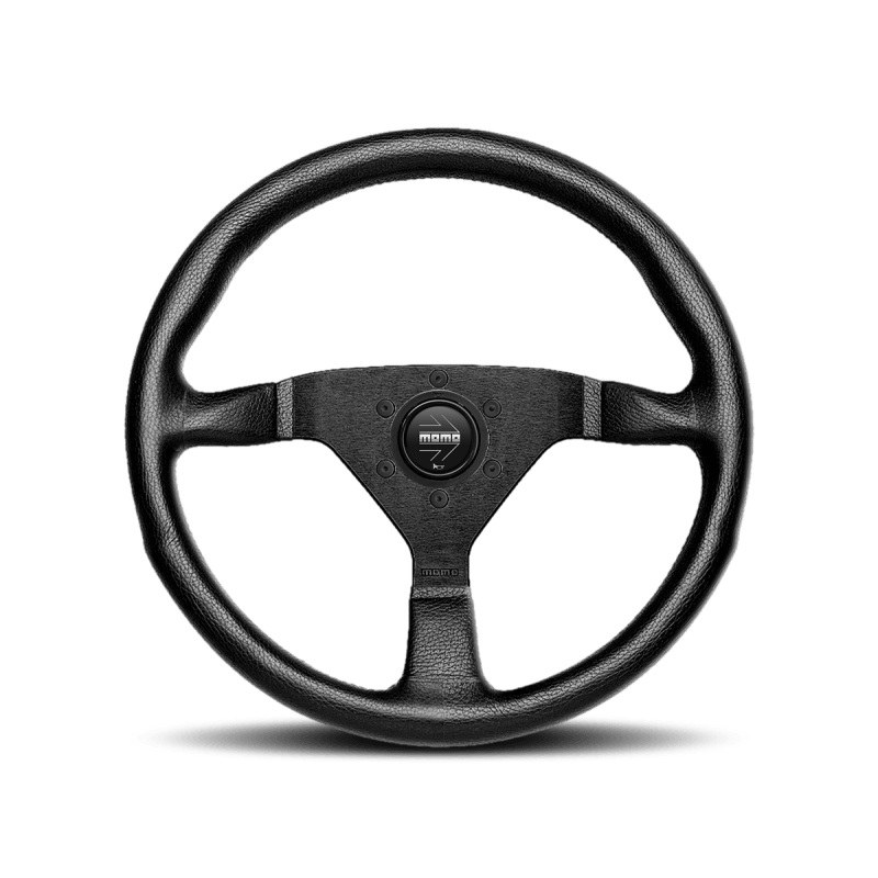 Momo Montecarlo Steering Wheel 350 mm – Black Leather/Black Stitch/Black Spokes