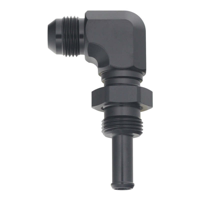 DeatschWerks 8AN Male Flare to Straight 3/8in Single Hose Barb – Anodized Matte Black