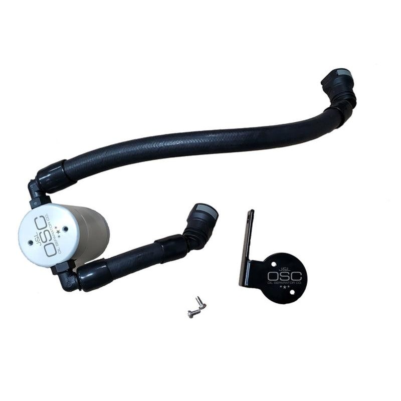 J&L 2020-2022 Ford Mustang GT500 Passenger Side Oil Separator 3.0 – Clear Anodized