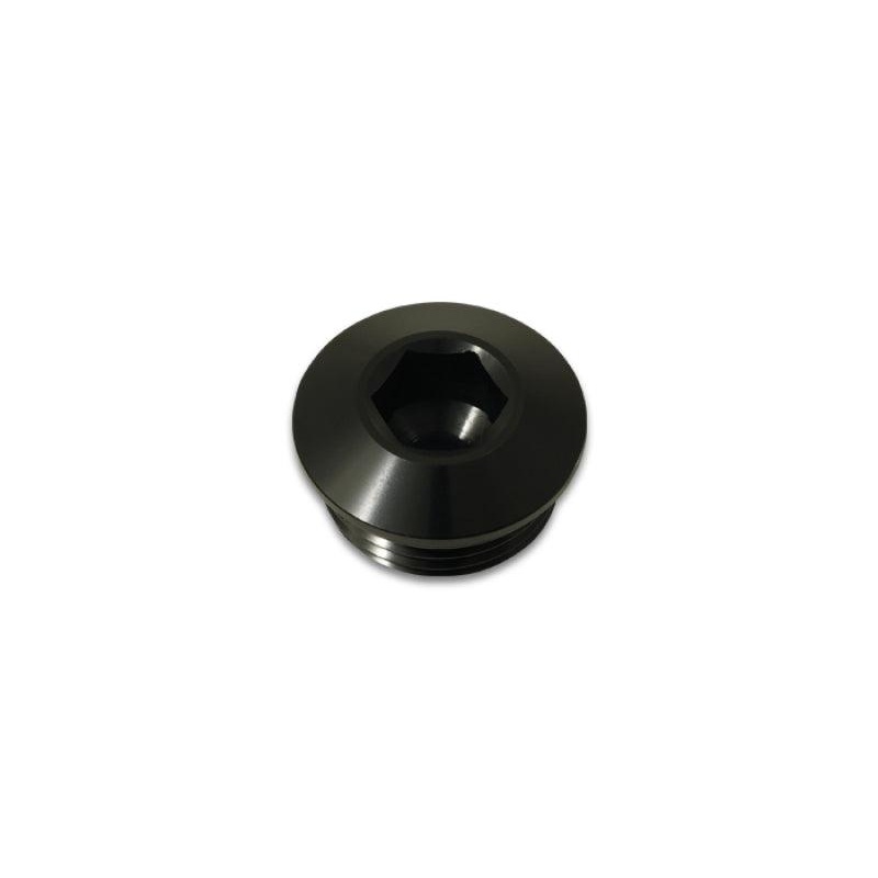 Vibrant Aluminum -12AN ORB Slimline Port Plug w/O-Ring – Anodized Black