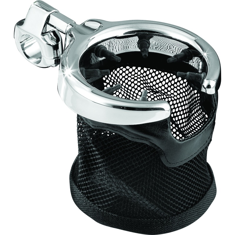 Kuryakyn Mesh Basket Universal Drink Holder 1in Clamp Chrome
