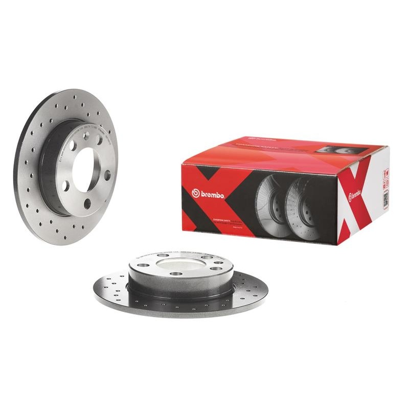 Brembo 10-13 Audi A3/15-18 A3 Quattro Rear Premium Xtra Cross Drilled UV Coated Rotor