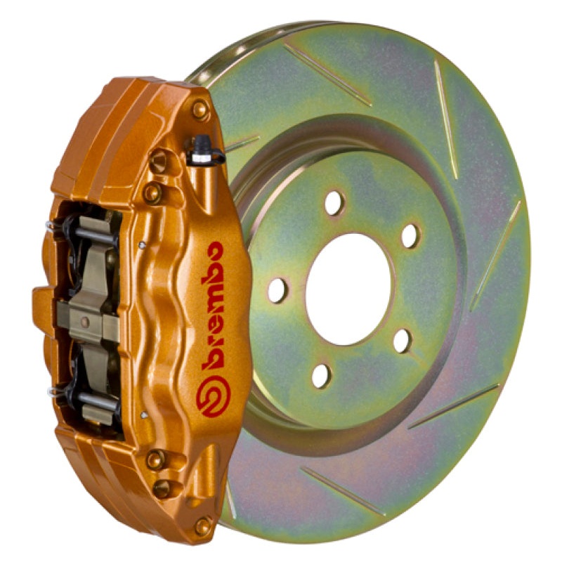 Brembo 02-07 Impreza/WRX/08-14 WRX Fr GT BBK 4 Pist Cast 2pc 326 x30 1pc Rotor Slotted Type1 – Gold