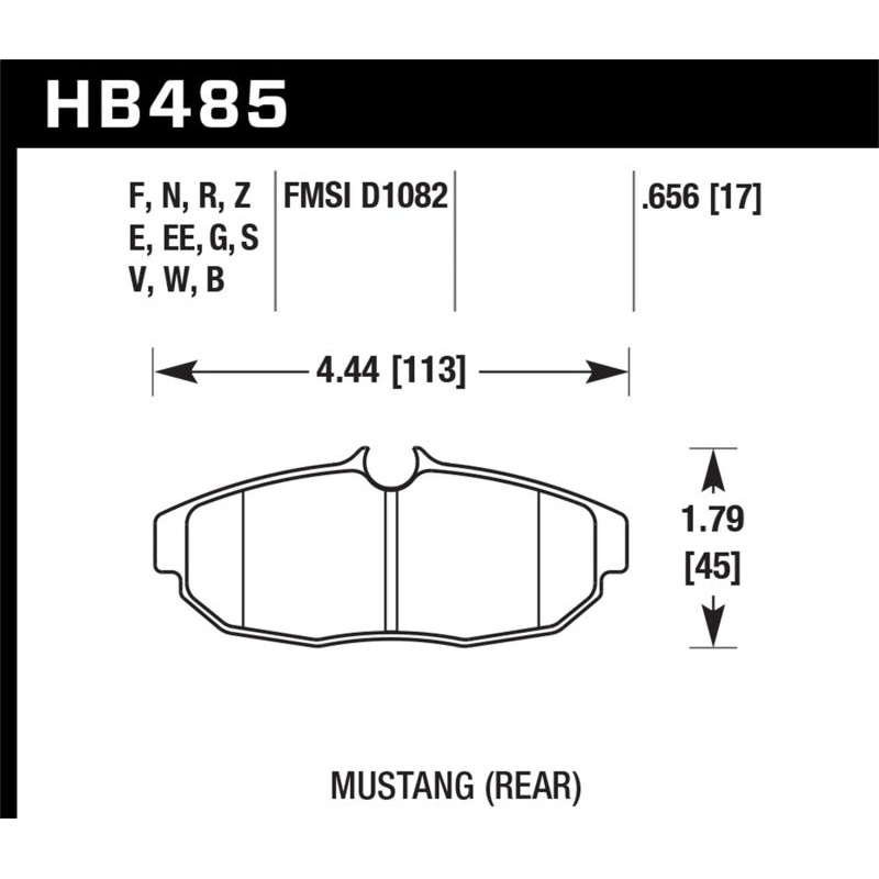 Hawk 05-07 Ford Mustang GT & V6 HP+ Street Rear Brake Pads