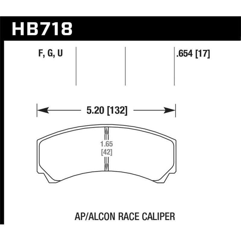 Hawk DTC-60 AP Racing/Alcon HB110 w/42mm Rad Depth Racing Brake Pads