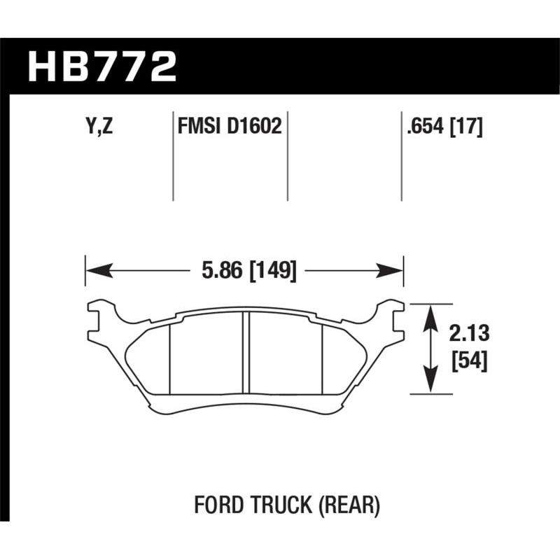 Hawk 12-16 Ford F-150 Performance Ceramic Street Rear Brake Pads